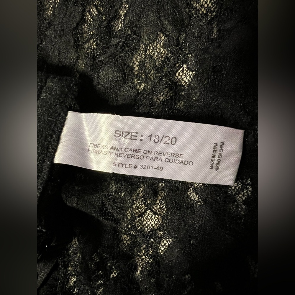 EUC Unbranded Elegant Black Lace Chemise Women’s 18/20 - Picture 9 of 10
